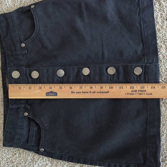 Forever 21 Black Denim Button-Front Skirt Size S - Picture 6 of 7